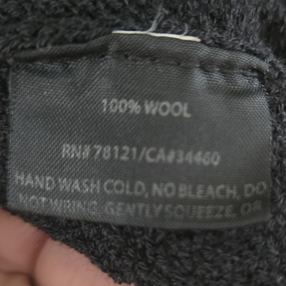 Eileen Fisher 100% Wool Black Open Front Cardigan Minimalist Classic *Flaw Large - Picture 7 of 9